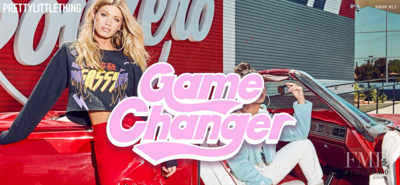 Maggie Rawlins featured in  the PrettyLittleThing Game Changer advertisement for Autumn/Winter 2015