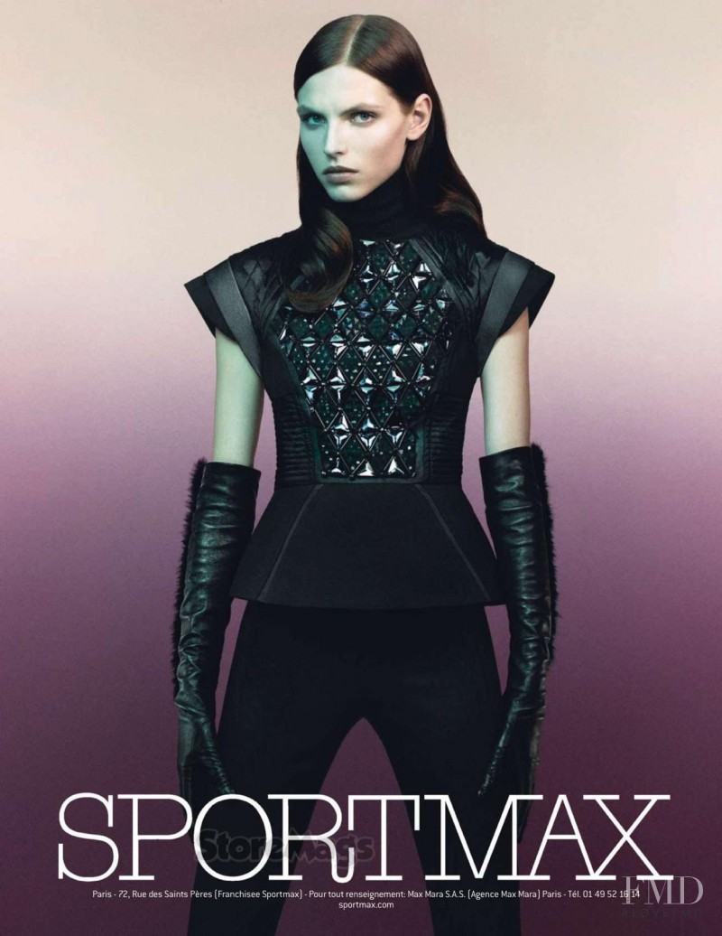 Karlina Caune featured in  the Sportmax Defilé advertisement for Autumn/Winter 2012