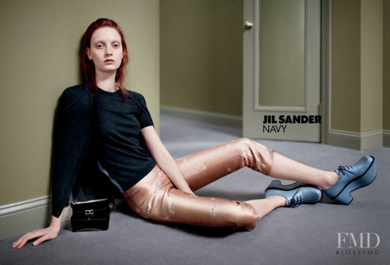 Codie Young featured in  the Jil Sander Navy advertisement for Autumn/Winter 2012