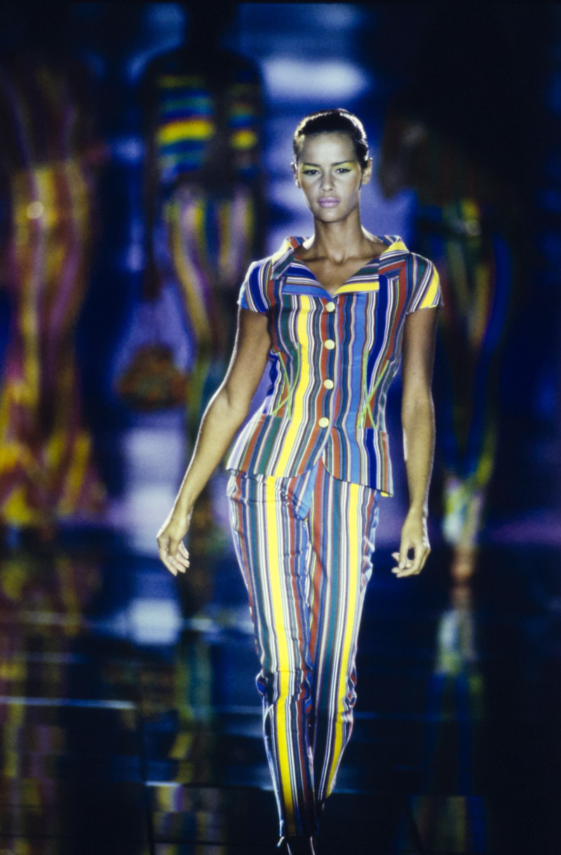 Nadege du Bospertus featured in  the Versace fashion show for Spring/Summer 1993