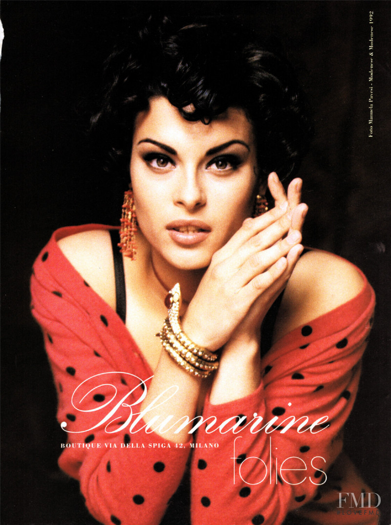 Magali Amadei featured in  the Blumarine advertisement for Autumn/Winter 1992