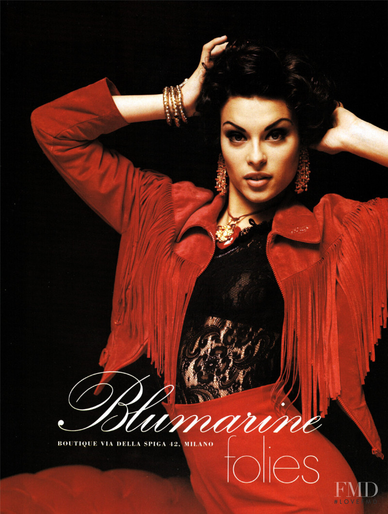 Magali Amadei featured in  the Blumarine advertisement for Autumn/Winter 1992