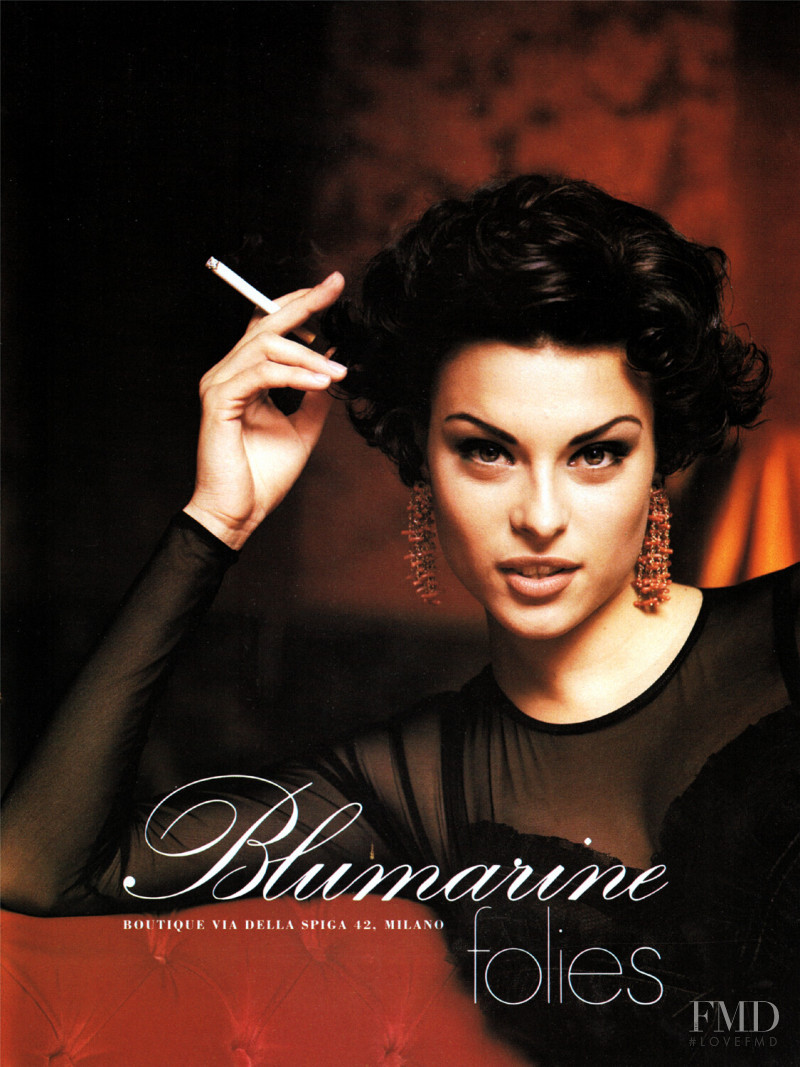 Magali Amadei featured in  the Blumarine advertisement for Autumn/Winter 1992