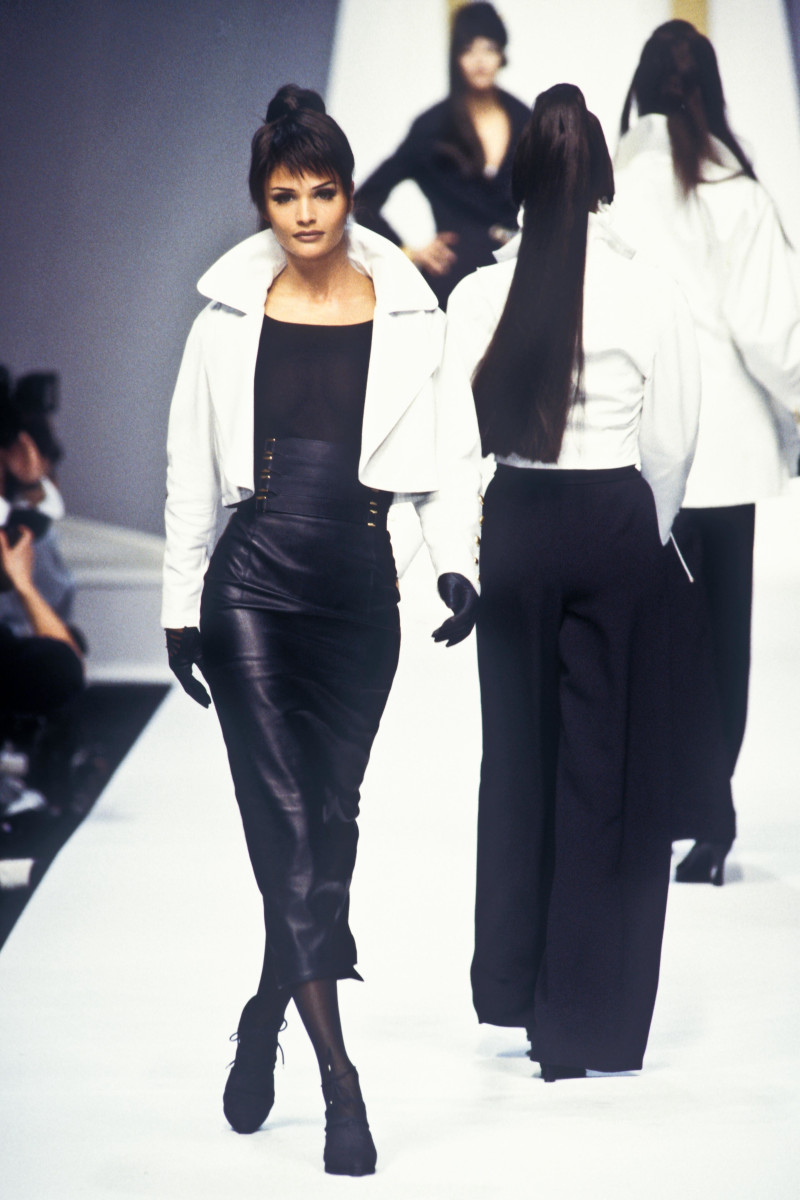 Helena Christensen featured in  the Montana fashion show for Spring/Summer 1993