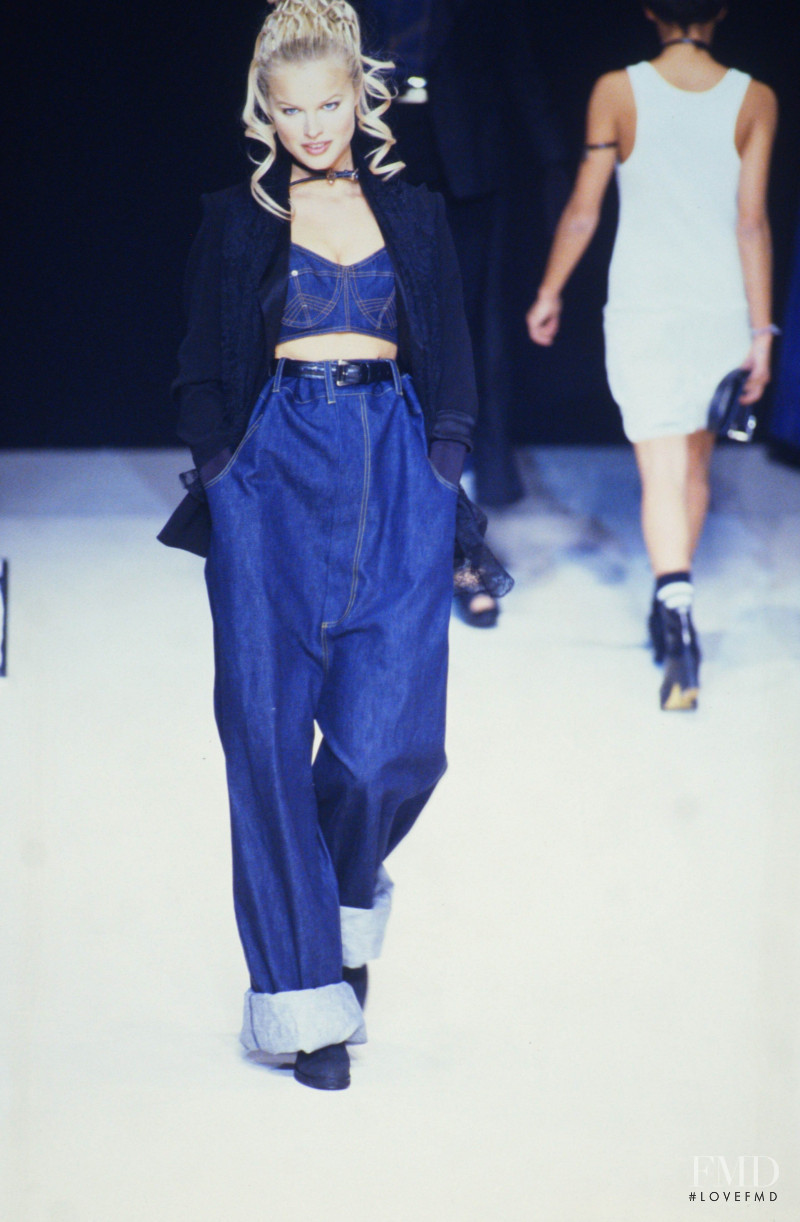 Eva Herzigova featured in  the Jean-Paul Gaultier fashion show for Spring/Summer 1993