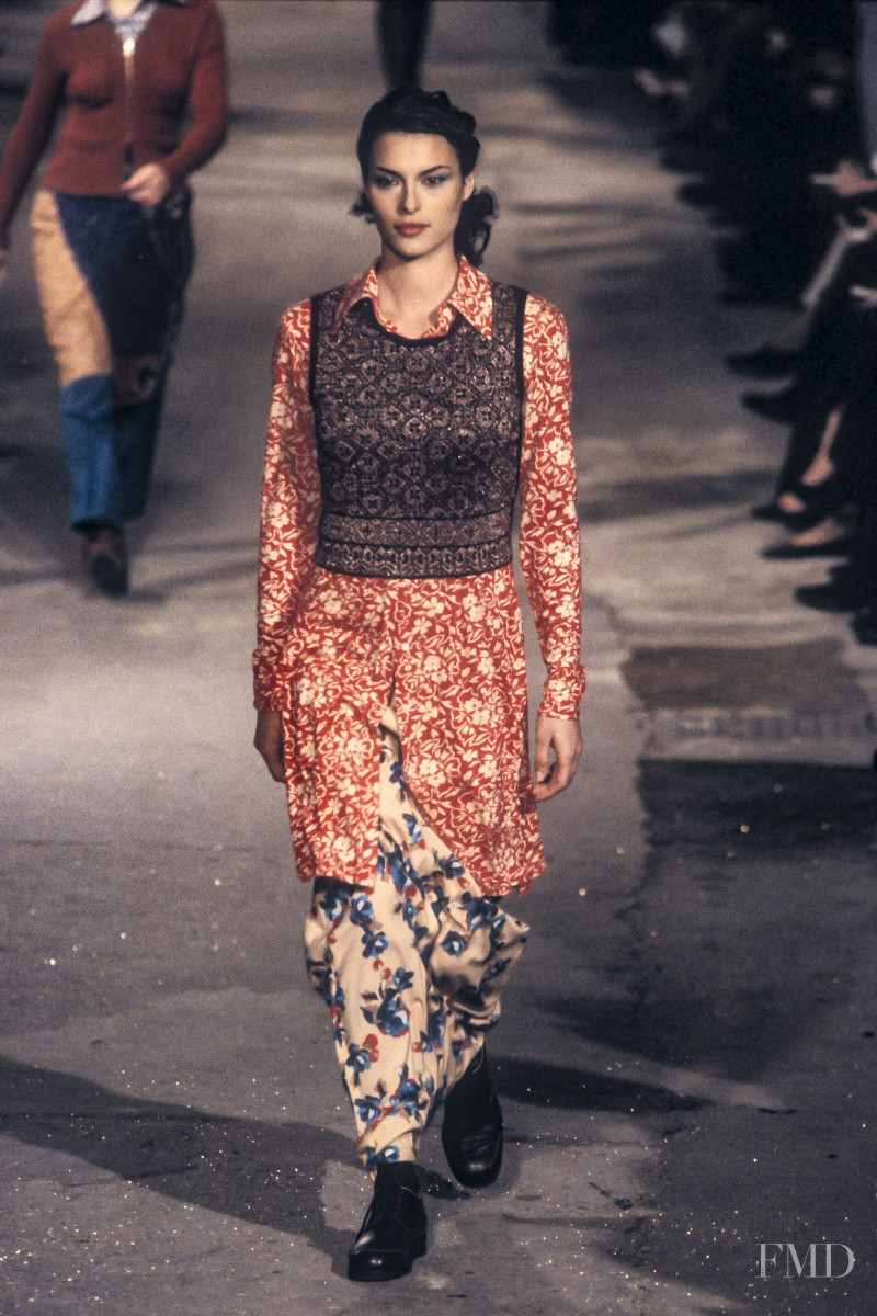 Magali Amadei featured in  the Dries van Noten fashion show for Autumn/Winter 1996