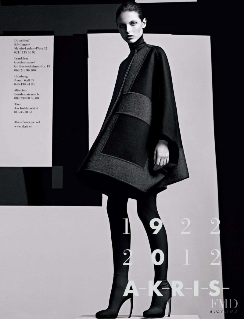 Karlina Caune featured in  the Akris advertisement for Autumn/Winter 2012