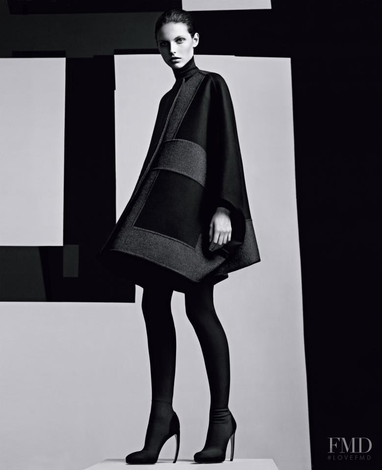 Karlina Caune featured in  the Akris advertisement for Autumn/Winter 2012