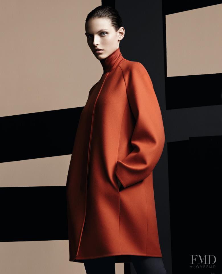 Karlina Caune featured in  the Akris advertisement for Autumn/Winter 2012