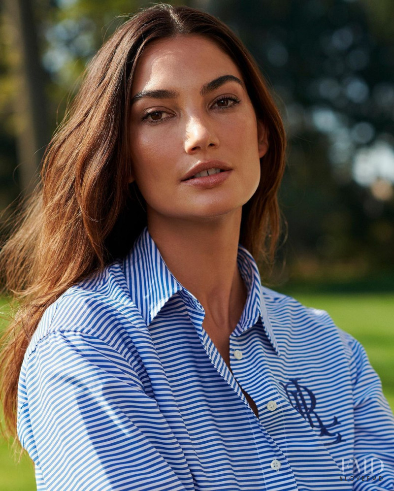 Lily Aldridge featured in  the Lauren by Ralph Lauren advertisement for Spring/Summer 2021