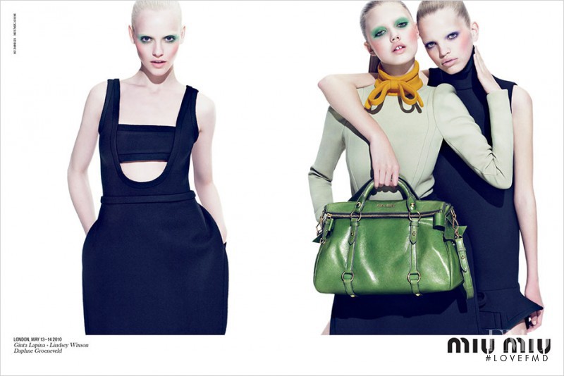 Daphne Krooneman featured in  the Miu Miu advertisement for Autumn/Winter 2010