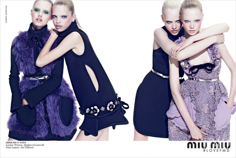Daphne Groeneveld featured in  the Miu Miu advertisement for Autumn/Winter 2010