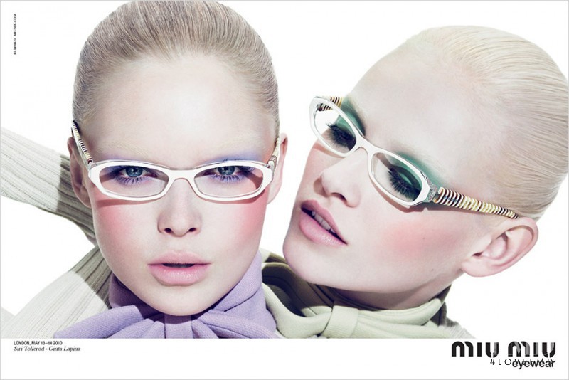 Ginta Lapina featured in  the Miu Miu advertisement for Autumn/Winter 2010