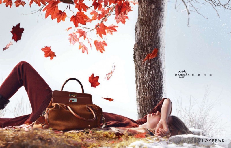 Bette Franke featured in  the Hermès advertisement for Autumn/Winter 2012