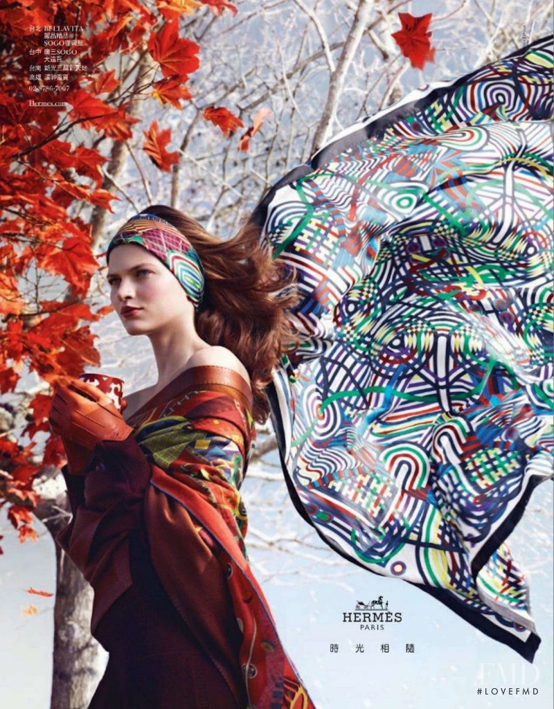 Bette Franke featured in  the Hermès advertisement for Autumn/Winter 2012