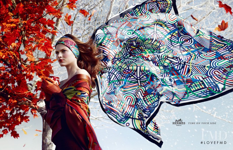 Bette Franke featured in  the Hermès advertisement for Autumn/Winter 2012