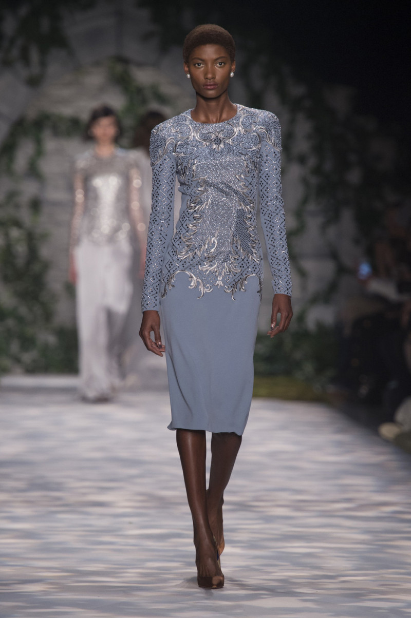 Mame Camara featured in  the Jenny Packham fashion show for Autumn/Winter 2017
