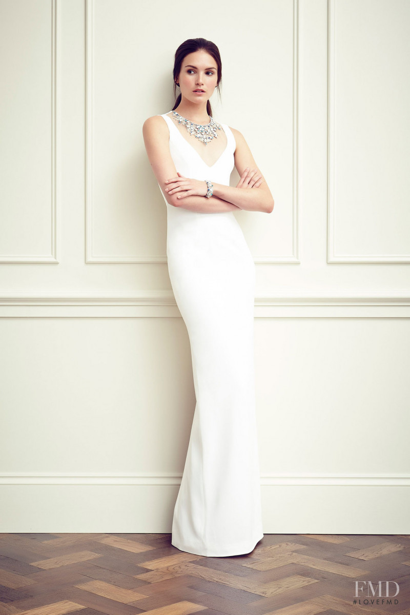 Amanda Ware featured in  the Jenny Packham lookbook for Resort 2015