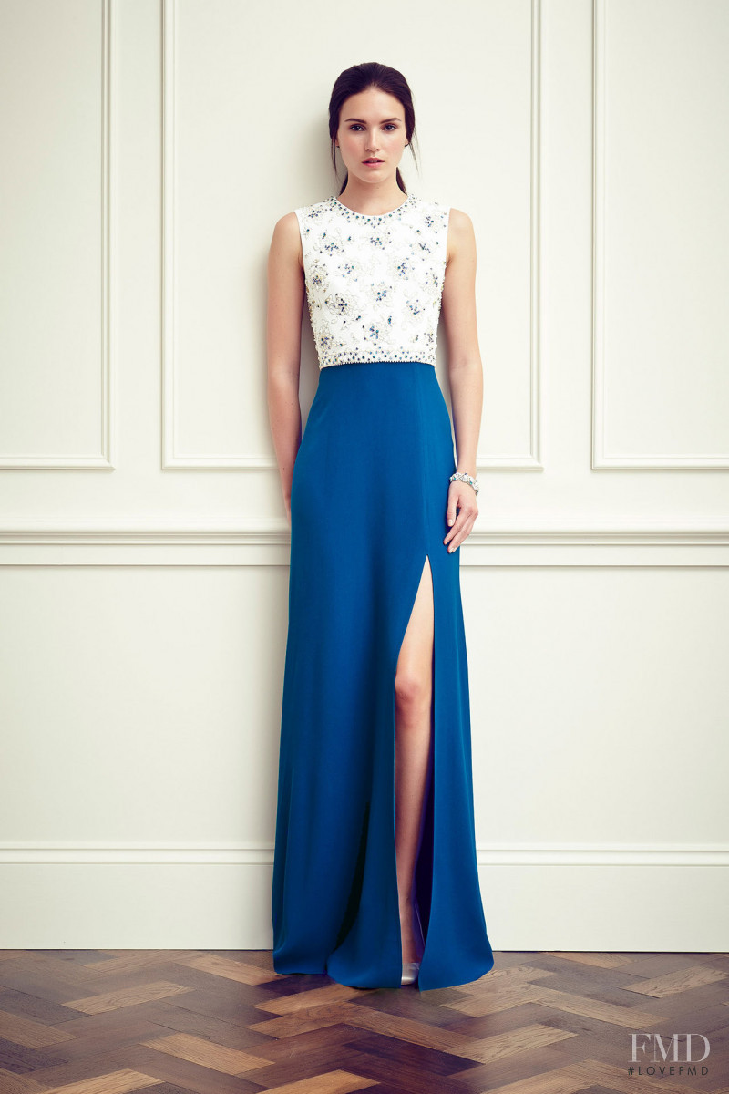 Amanda Ware featured in  the Jenny Packham lookbook for Resort 2015