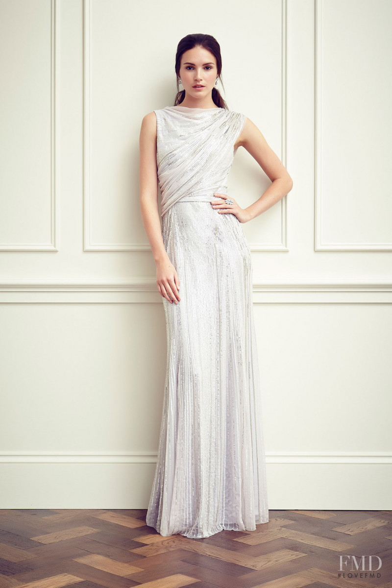 Amanda Ware featured in  the Jenny Packham lookbook for Resort 2015