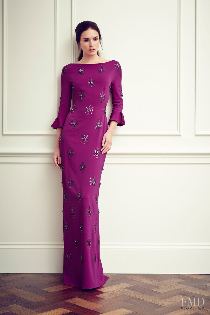 Amanda Ware featured in  the Jenny Packham lookbook for Resort 2015