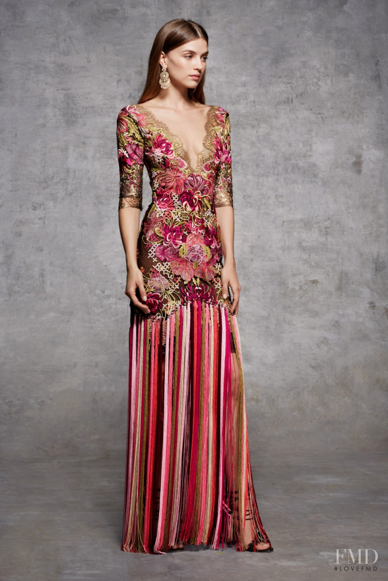 Amanda Mondale featured in  the Marchesa lookbook for Pre-Fall 2018