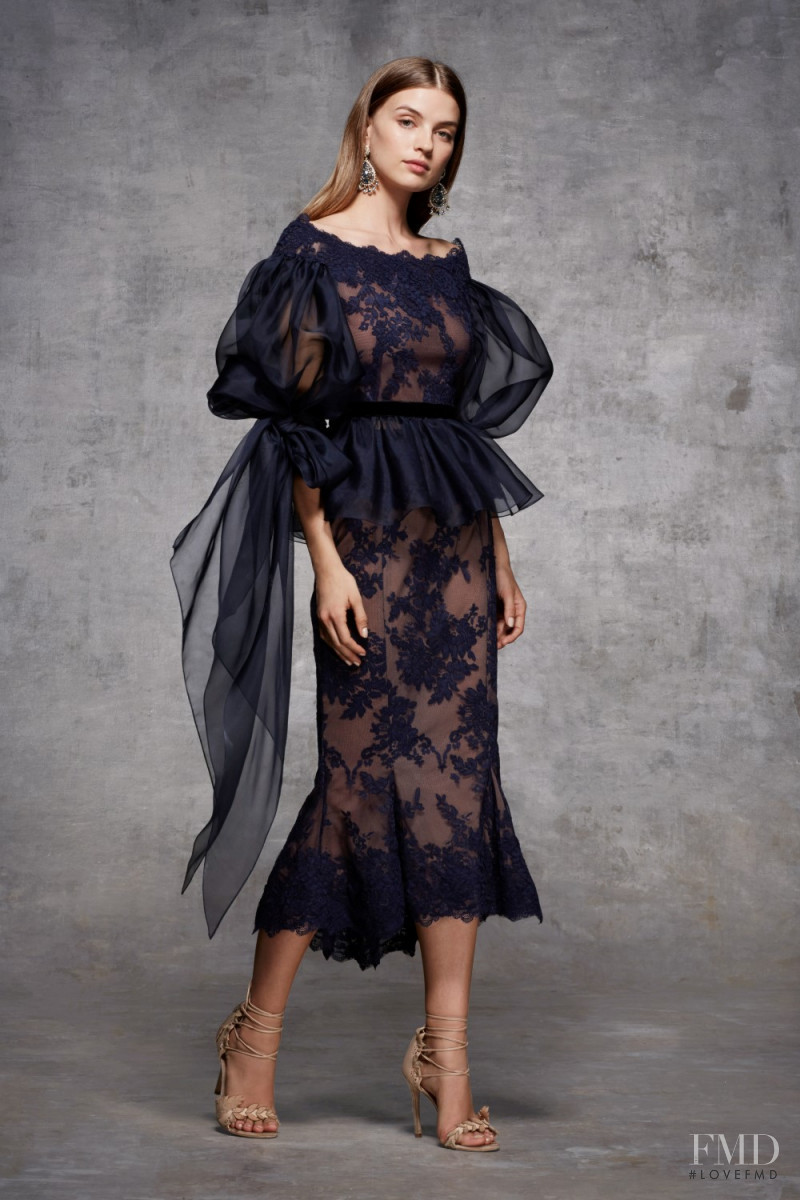 Amanda Mondale featured in  the Marchesa lookbook for Pre-Fall 2018