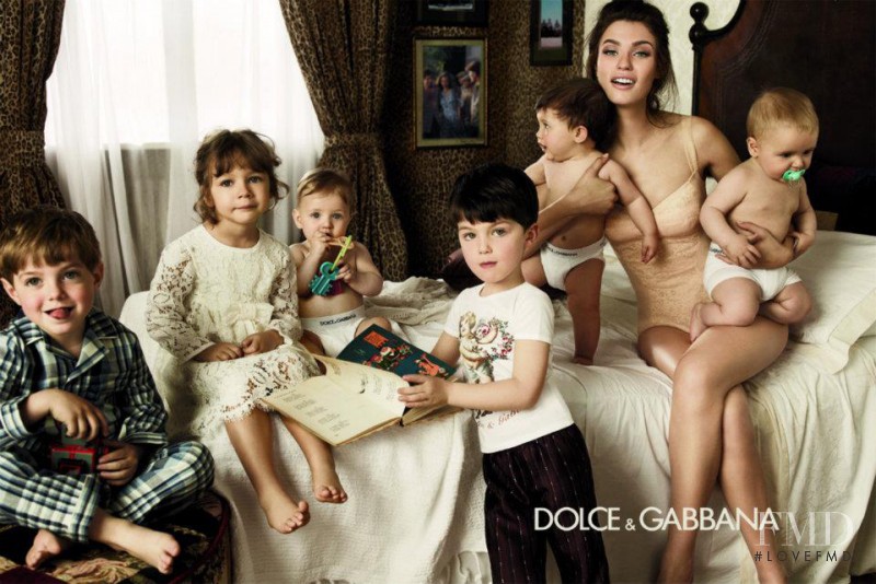 Bianca Balti featured in  the Dolce & Gabbana Baby advertisement for Autumn/Winter 2012