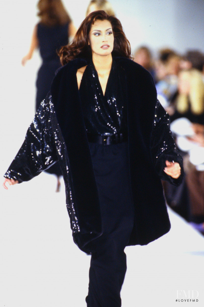 Yasmeen Ghauri featured in  the Michael Kors Collection fashion show for Autumn/Winter 1992