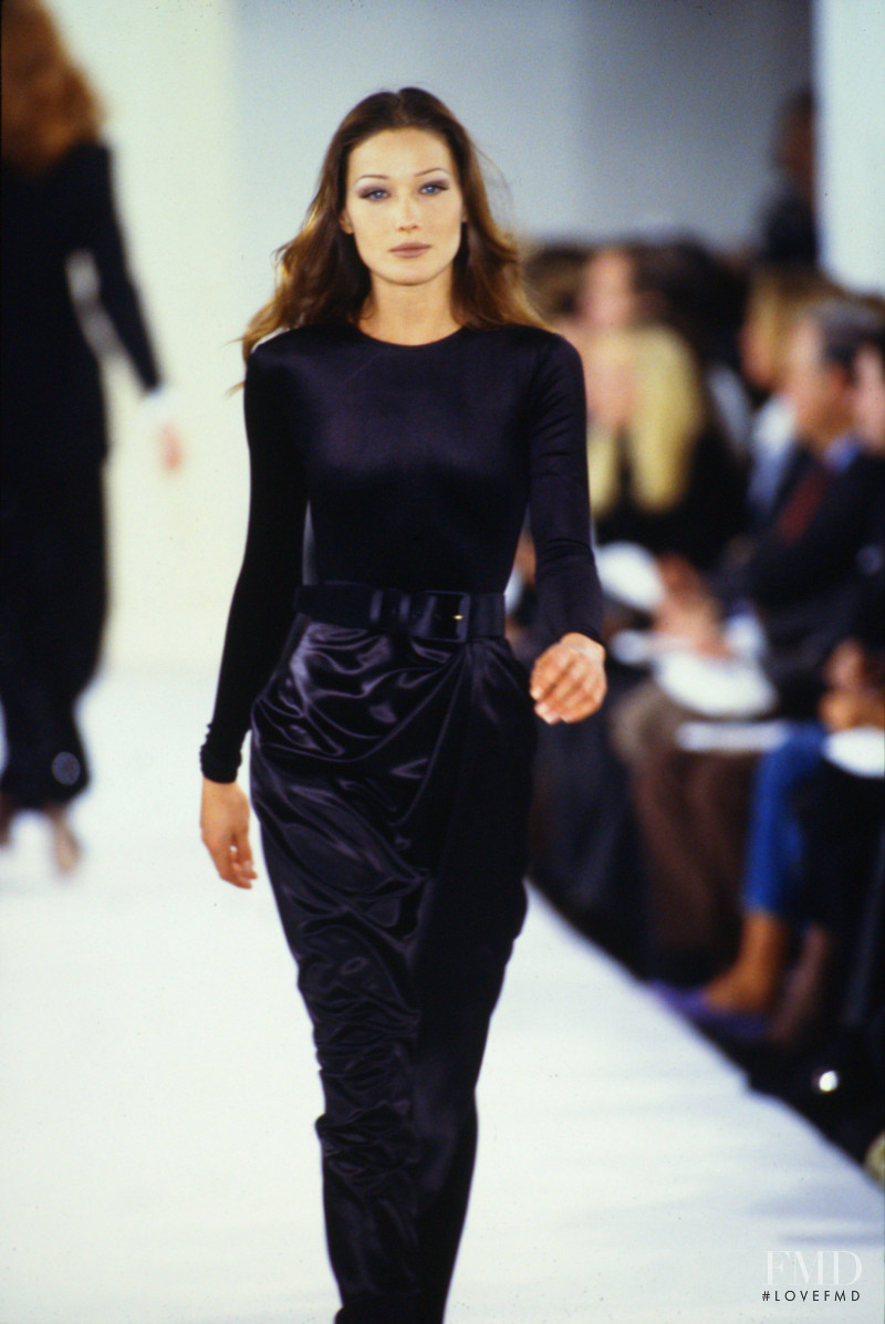 Carla Bruni featured in  the Michael Kors Collection fashion show for Autumn/Winter 1992