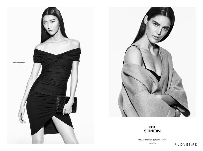 Hilary Rhoda featured in  the Simon Malls advertisement for Spring/Summer 2017