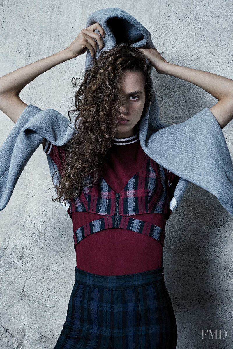 Emm Arruda featured in  the Alexander Wang lookbook for Pre-Fall 2018