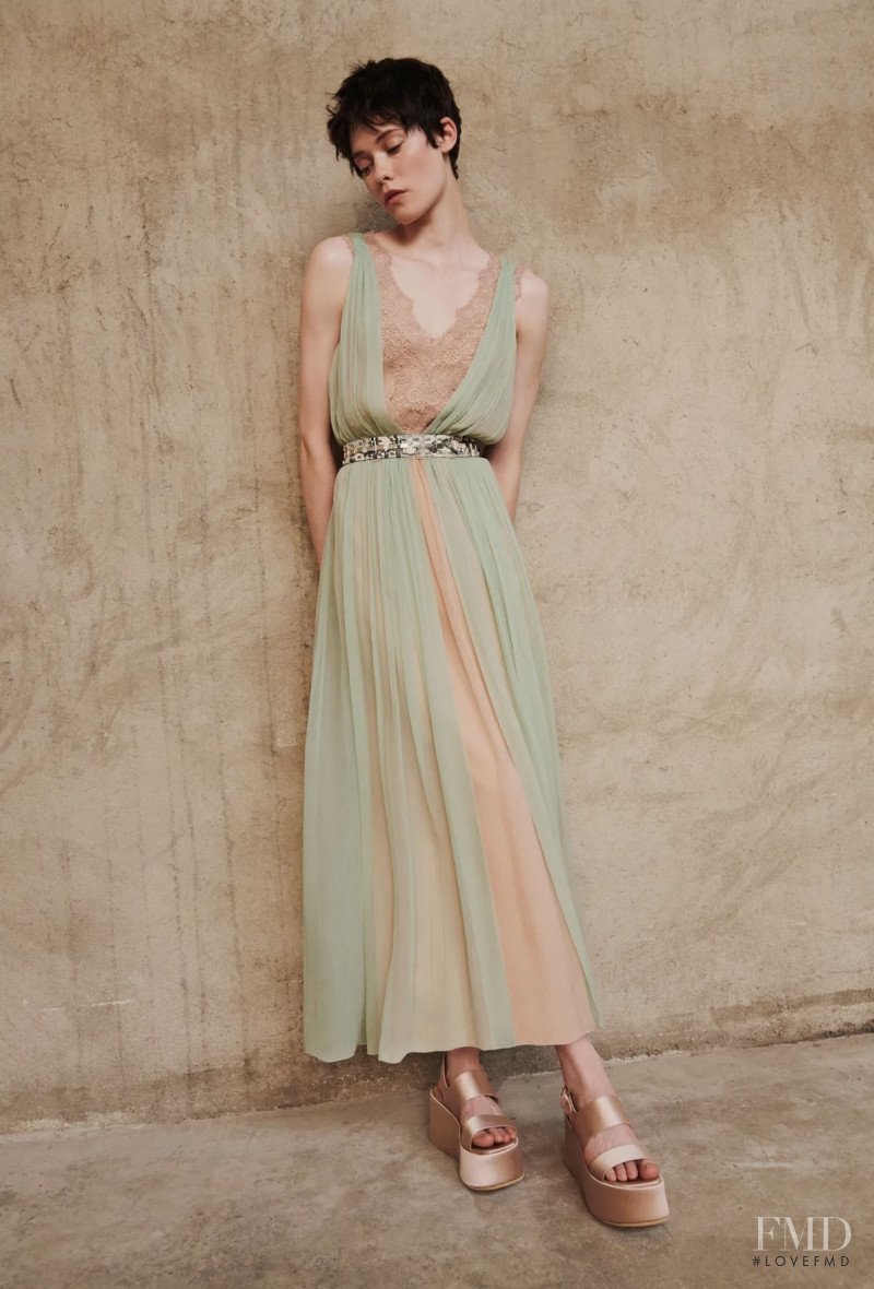 Maike Inga featured in  the Alberta Ferretti lookbook for Resort 2022