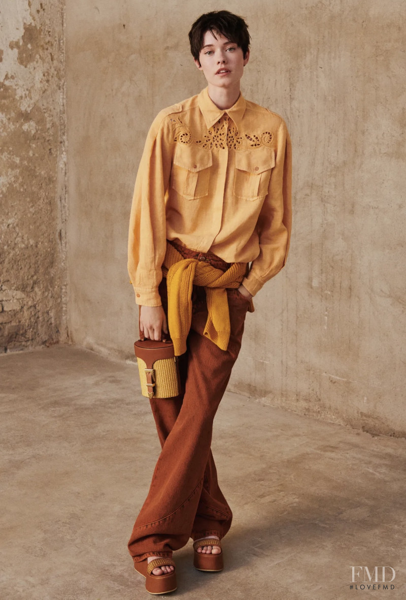 Maike Inga featured in  the Alberta Ferretti lookbook for Resort 2022