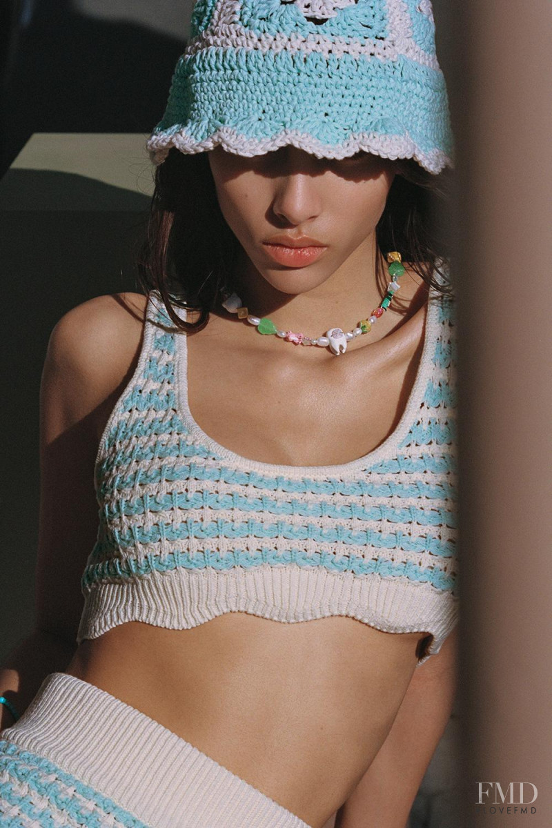 Yasmin Wijnaldum featured in  the For Love & Lemons lookbook for Spring 2021