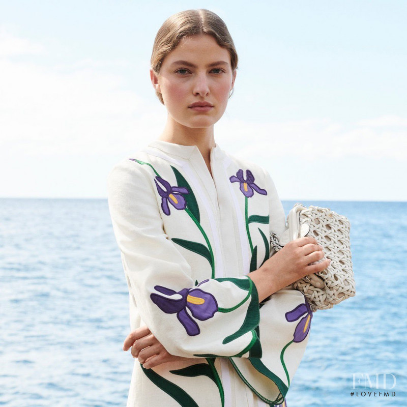 Felice Noordhoff featured in  the Tory Burch advertisement for Pre-Fall 2021