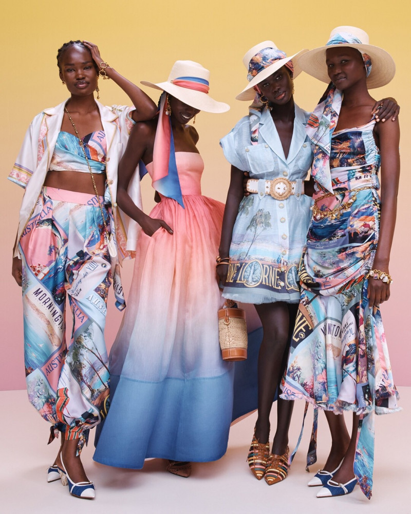 Abeny Nhial featured in  the Zimmermann lookbook for Resort 2022
