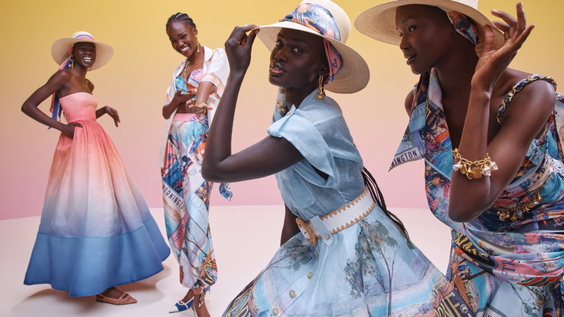 Abeny Nhial featured in  the Zimmermann lookbook for Resort 2022