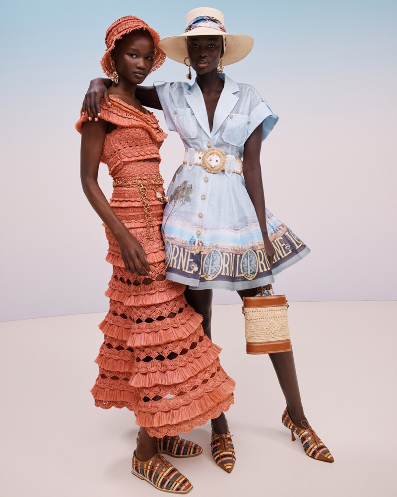 Abeny Nhial featured in  the Zimmermann lookbook for Resort 2022