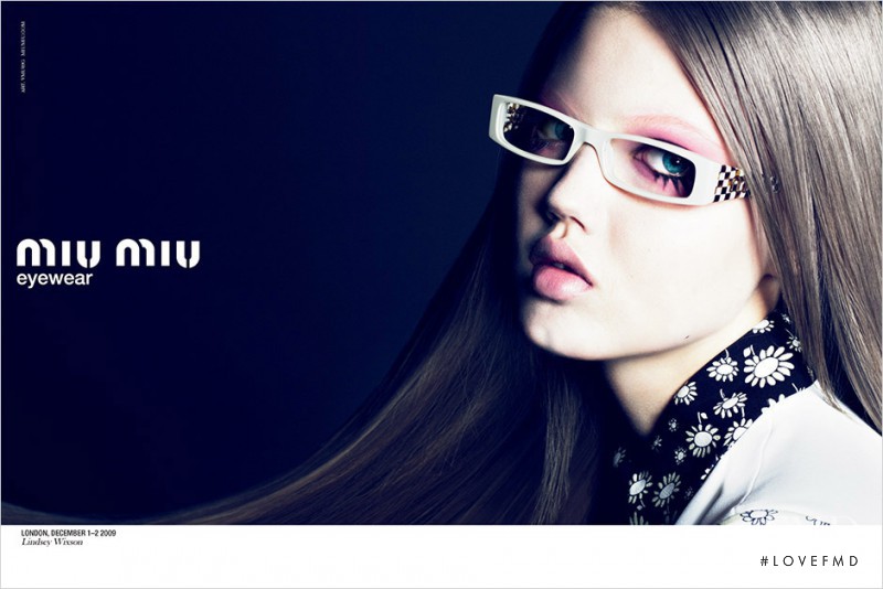 Lindsey Wixson featured in  the Miu Miu advertisement for Spring/Summer 2010
