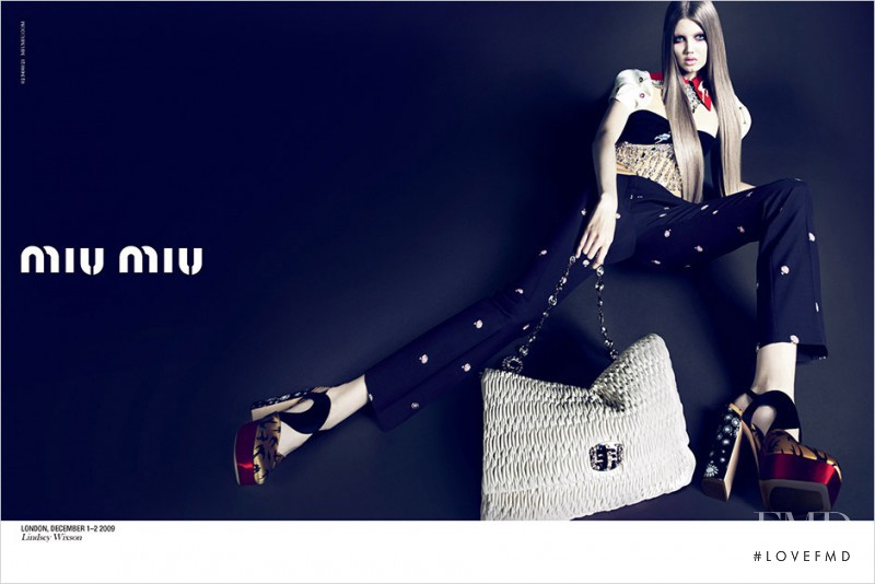 Lindsey Wixson featured in  the Miu Miu advertisement for Spring/Summer 2010