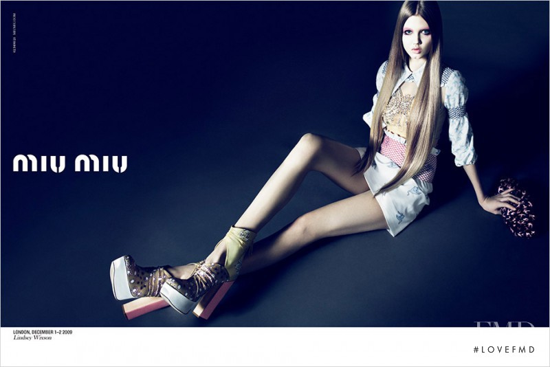 Lindsey Wixson featured in  the Miu Miu advertisement for Spring/Summer 2010