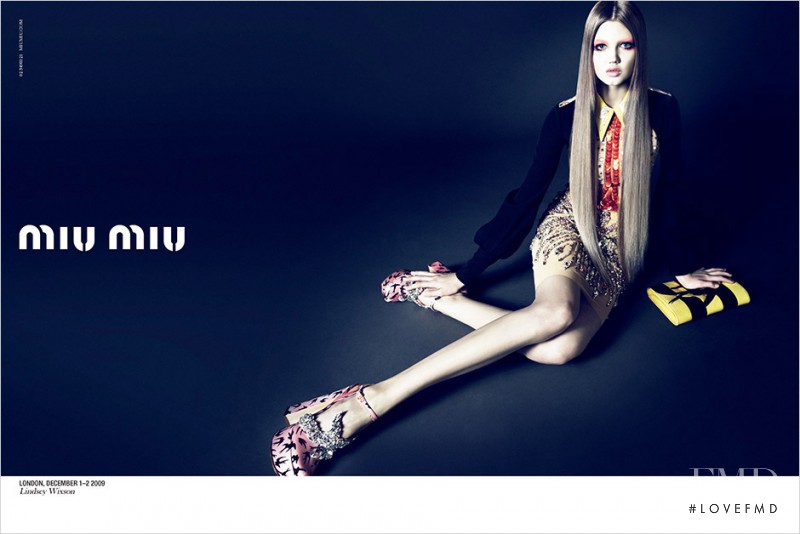 Lindsey Wixson featured in  the Miu Miu advertisement for Spring/Summer 2010