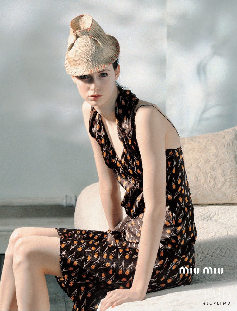Jenny Vatheur featured in  the Miu Miu advertisement for Autumn/Winter 2000