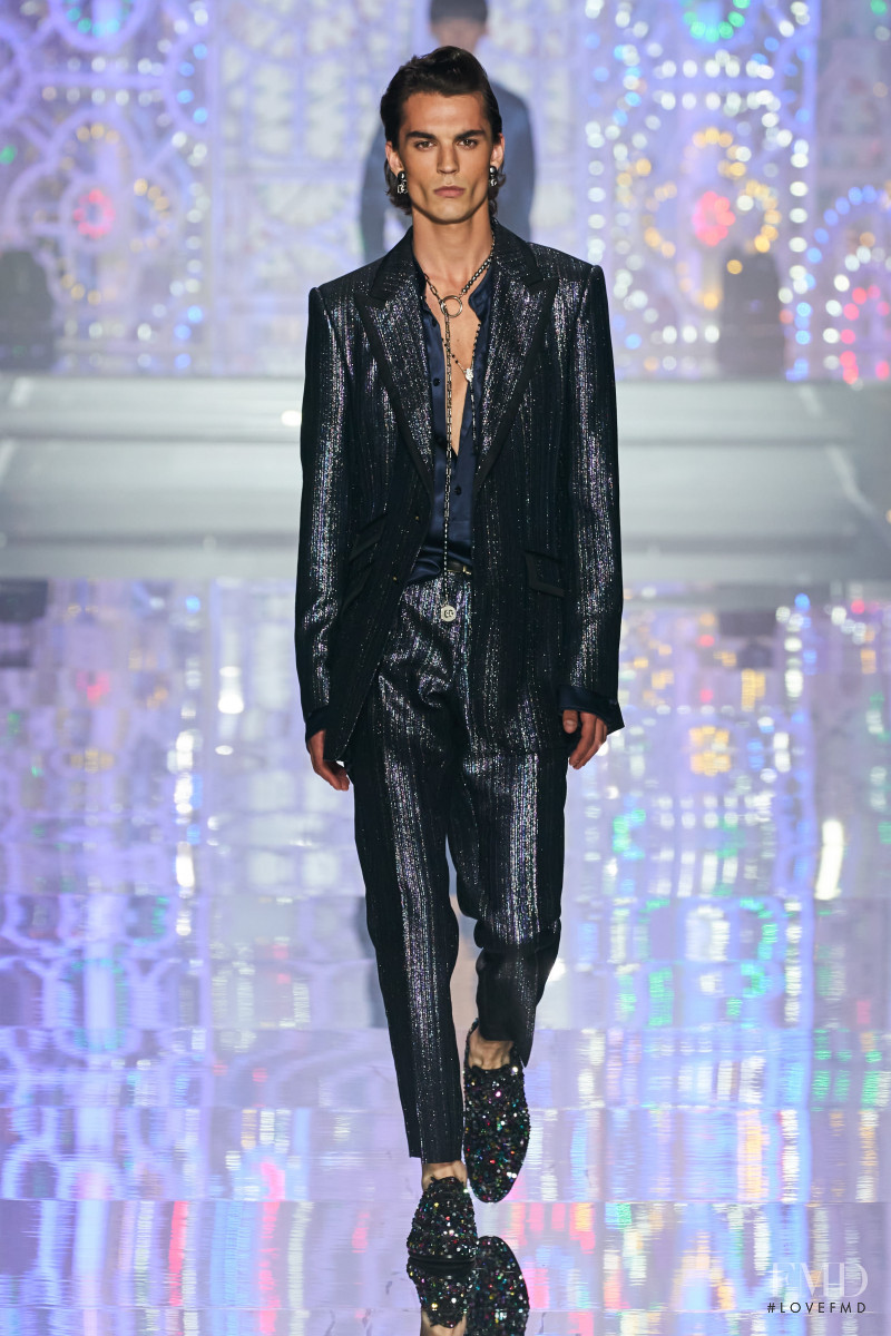 Aleksandr Gudrins featured in  the Dolce & Gabbana fashion show for Spring/Summer 2022