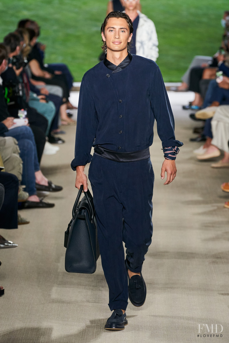 James Turlington featured in  the Giorgio Armani fashion show for Spring/Summer 2022