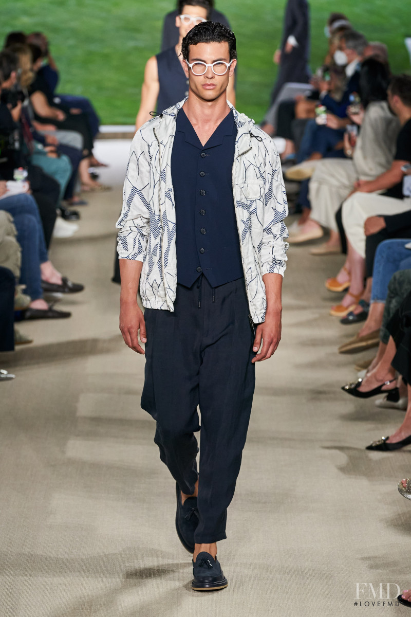 Mattia Narducci featured in  the Giorgio Armani fashion show for Spring/Summer 2022