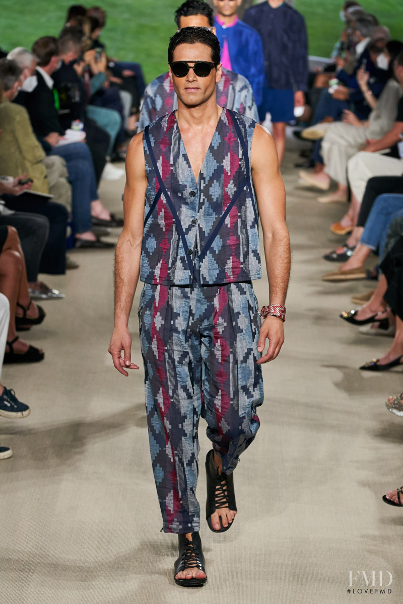 Fabio Mancini featured in  the Giorgio Armani fashion show for Spring/Summer 2022