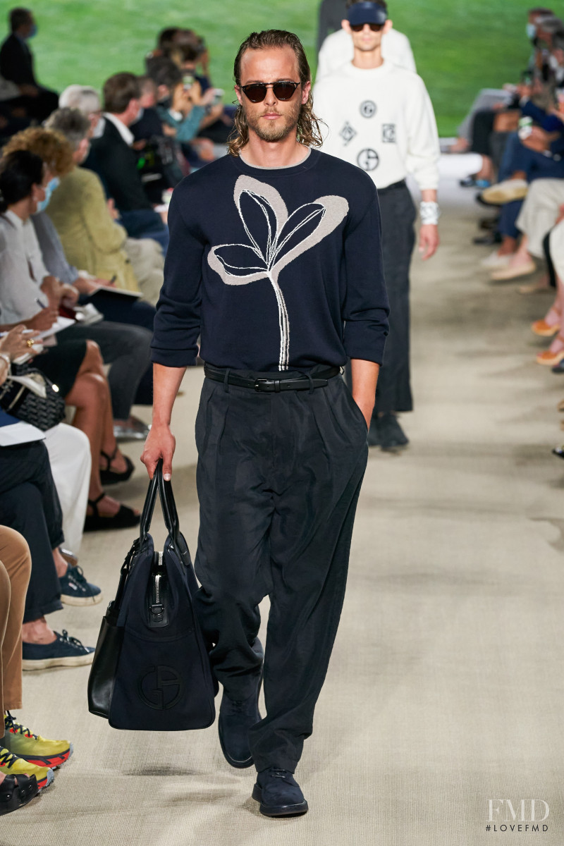 Luke Maehlmann featured in  the Giorgio Armani fashion show for Spring/Summer 2022