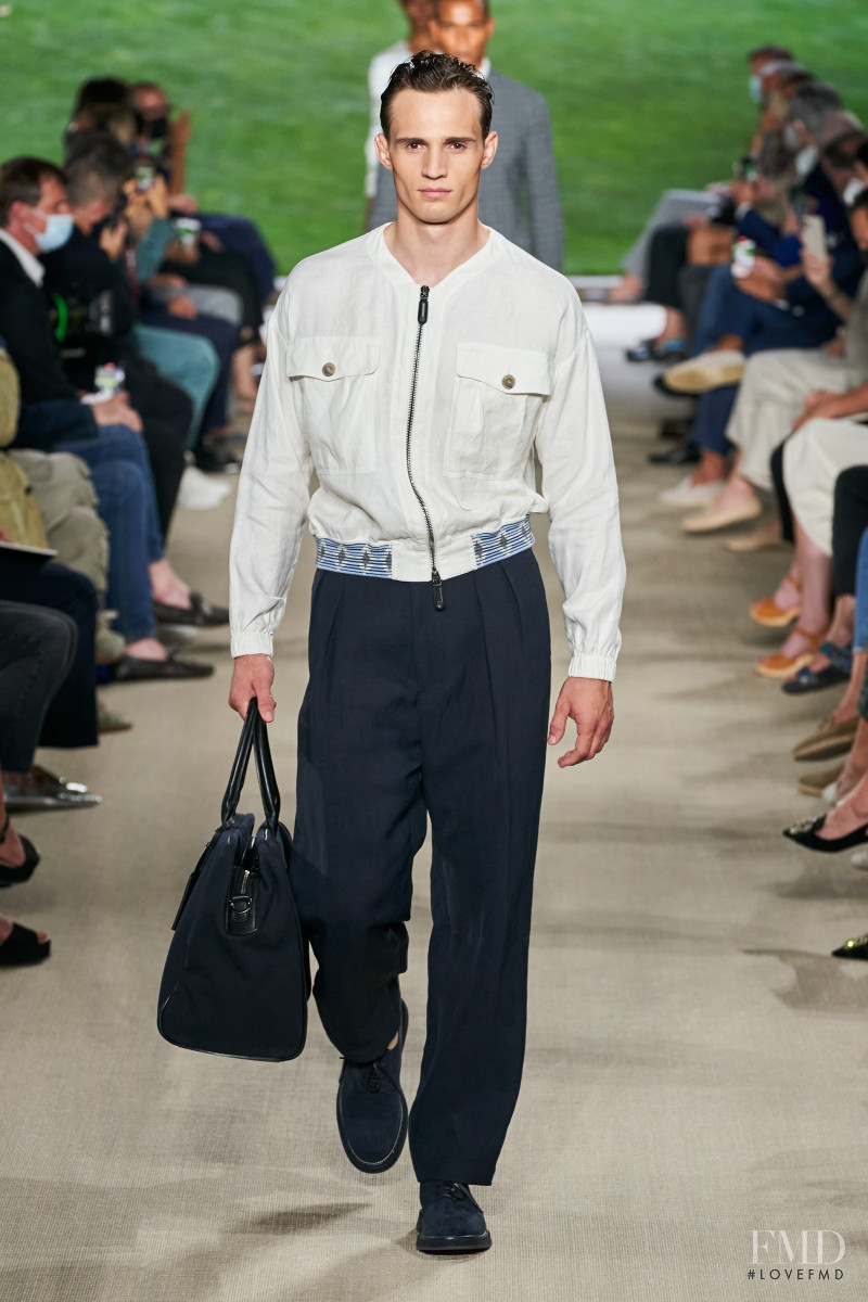 Julian Schneyder featured in  the Giorgio Armani fashion show for Spring/Summer 2022